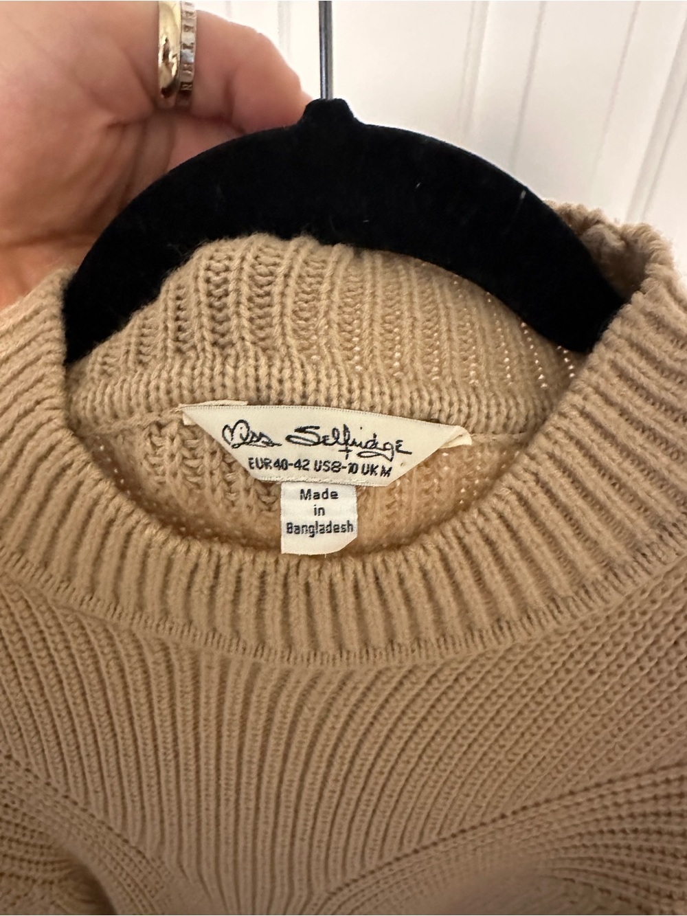 Miss Selfridge Camel Funnel Neck Split Hem Knit View 3